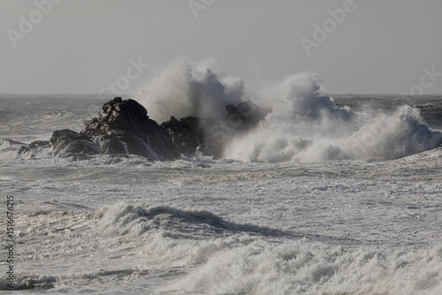 Wallpaper Mural Breaking waves over sea rocks Torontodigital.ca