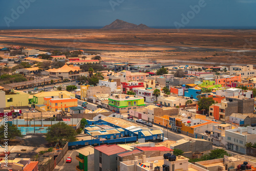 Cityscape of Espargos, the capital of Sal Island in Cape Verde – showcasing local architecture, arid landscapes, and the cultural heart of the island