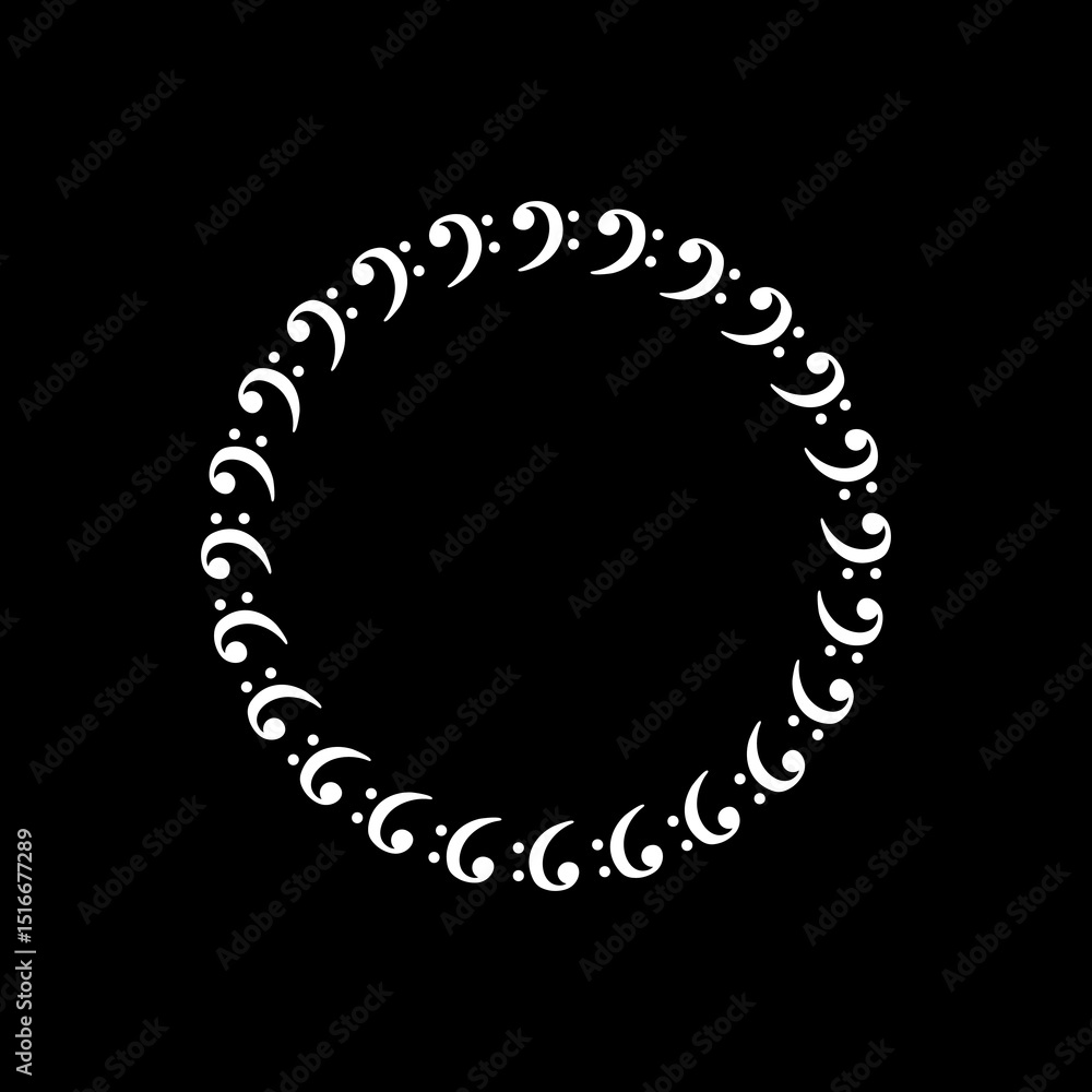 Circle Shape Created by Musical Notation Icon Symbol, can use for Logo, Pictogram, Emblem, Musical Illustration, Decoration, Ornate, Cover, Framework or Graphic Design Element. Vector Circle Shape Created by Musical Notation Icon Symbol, can use for Logo, Pictogram, Emblem, Musical Illustration, Decoration, Ornate, Cover, Framework or Graphic Design Element. Vector