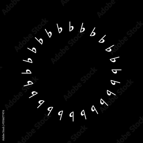 Circle Shape Created by Musical Notation Icon Symbol, can use for Logo, Pictogram, Emblem, Musical Illustration, Decoration, Ornate, Cover, Framework or Graphic Design Element. Vector