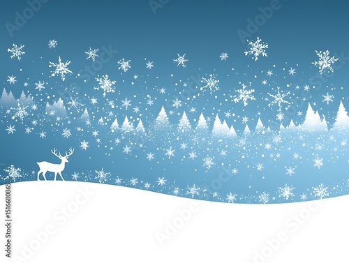 Winter Deer Snowy Landscape