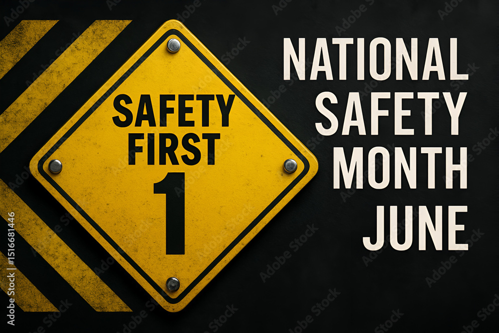 Fototapeta premium Safety First Awareness: June National Safety Month Campaign