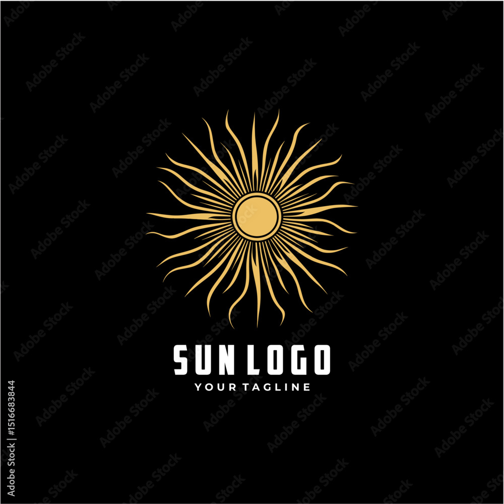 Fototapeta premium Sun Logo Vector Design – Bright, Minimal, and Versatile Symbol