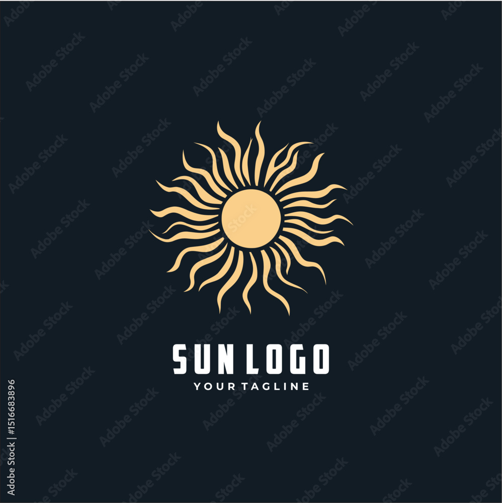 Fototapeta premium Sun Logo Vector Design – Bright, Minimal, and Versatile Symbol