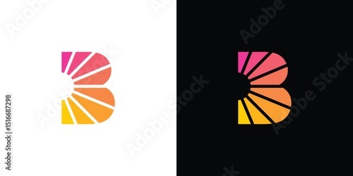 Modern and professional initial B bright logo design