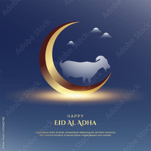 Eid Adha Mubarak, Arabic Kufi Calligraphy, English Translation Is Happy Eid. مبارك عليكم العيد - عيد مبارك - عيدكم مبارك