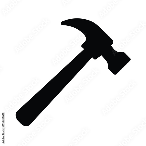 Hammer tool used in woodworking and construction Vector illustration