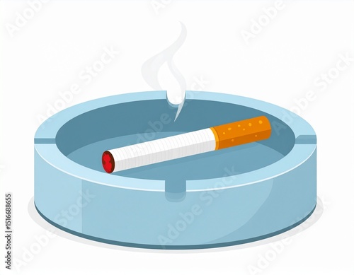 cigarette in ashtray with smoke by generative ai