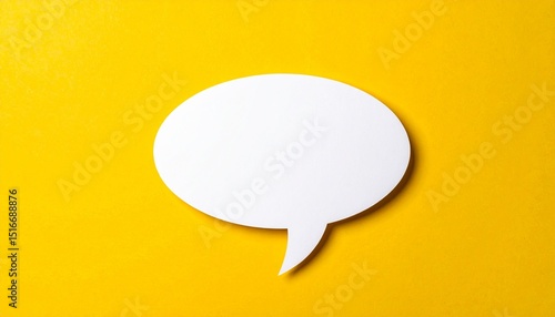 blank white speech bubble on yellow background