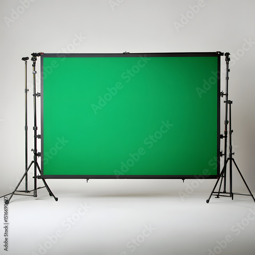 Wallpaper Mural Compact green screen display on a clean white surface, ideal for versatile video production and content creation setups Torontodigital.ca
