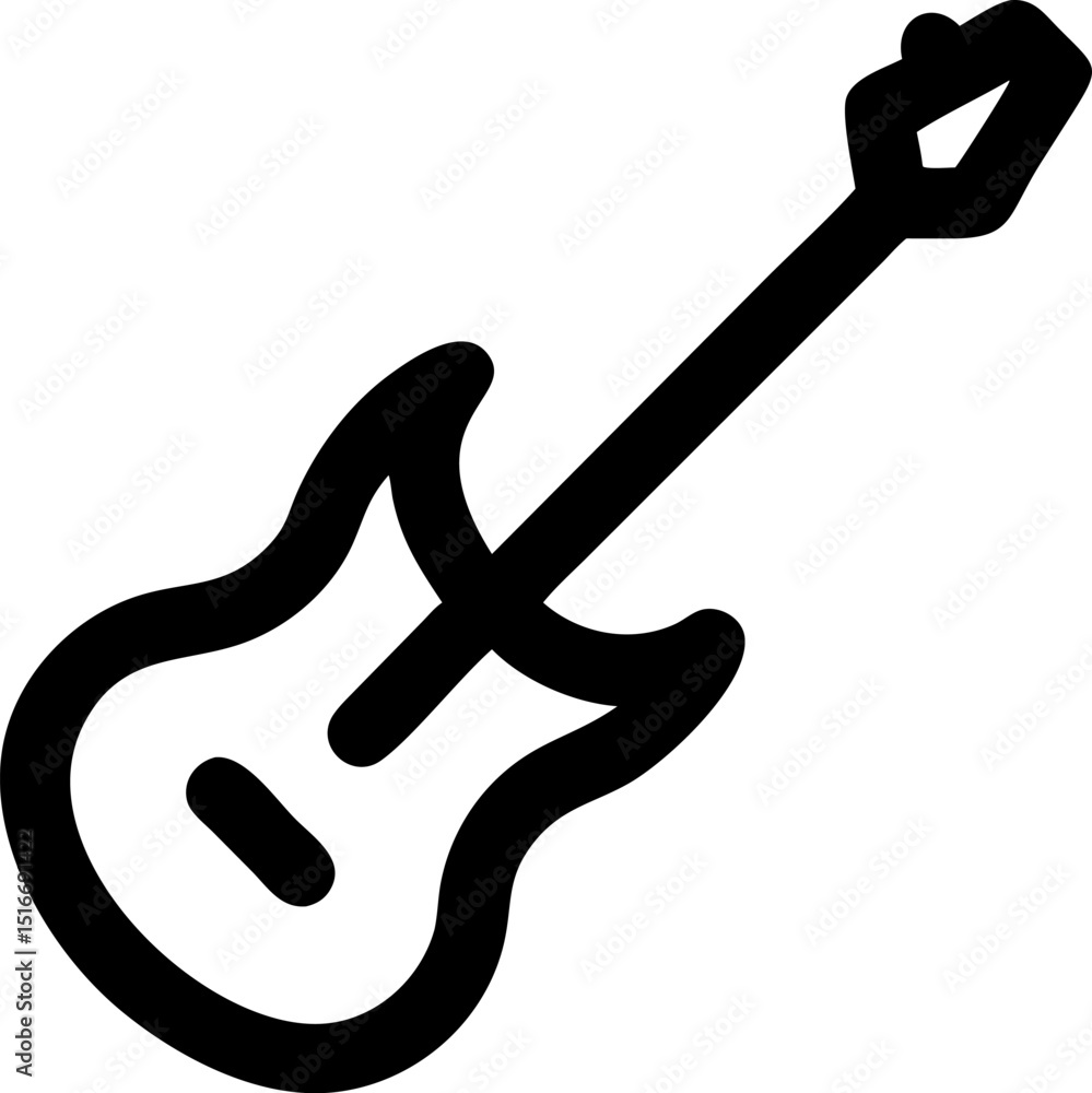 Bass Guitar Icon Illustration with Musical Instrument Design Suitable for Music Entertainment or Creative Projects Featuring a Simple and Modern Style Bass Guitar Icon Illustration with Musical Instrument Design Suitable for Music Entertainment or Creative Projects Featuring a Simple and Modern Style
