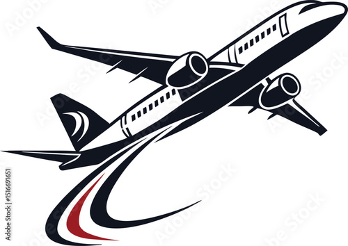 vector illustration of airplane silhouette design 