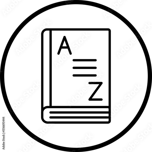 Dictionary line icon style