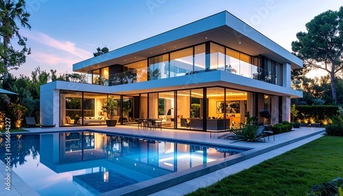 high tech glass house with automated systems sleek and modern