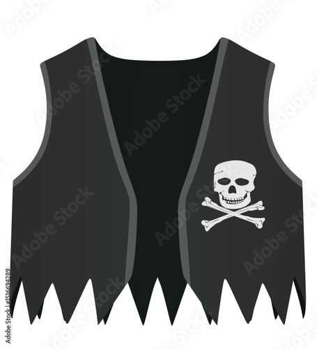 Black pirate vest. vector illustration	