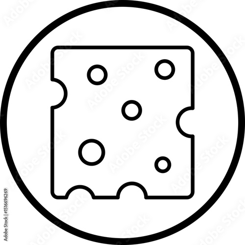 Cheese line icon style