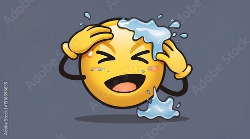 Hilarious Emoji Taking a Refreshing Shower