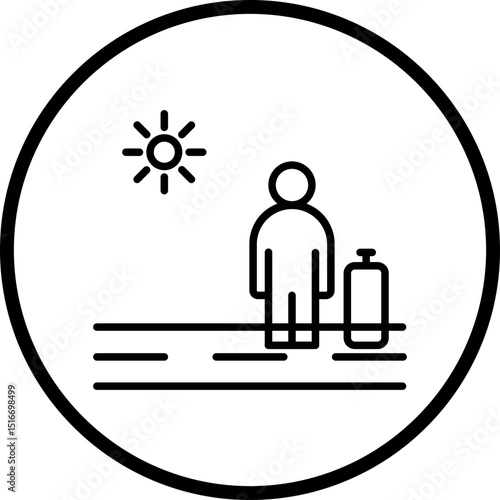 Tourist Line Icon Style