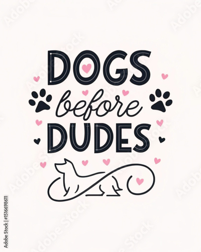 Dogs before dudes pet lovers tshirt design