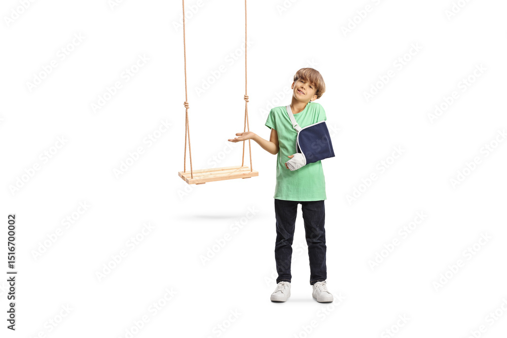 Boy with arm fracture after fall from a swing Boy with arm fracture after fall from a swing