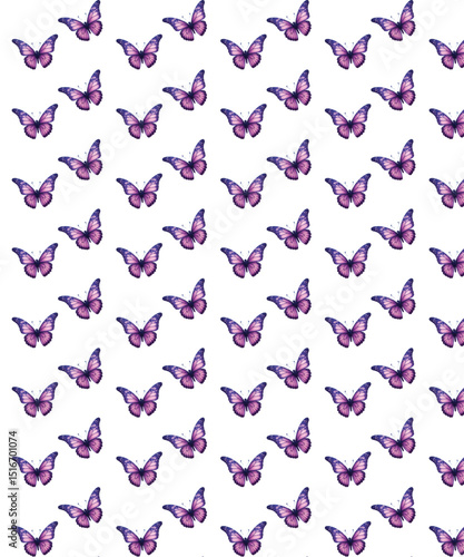seamless pattern with pink butterfly