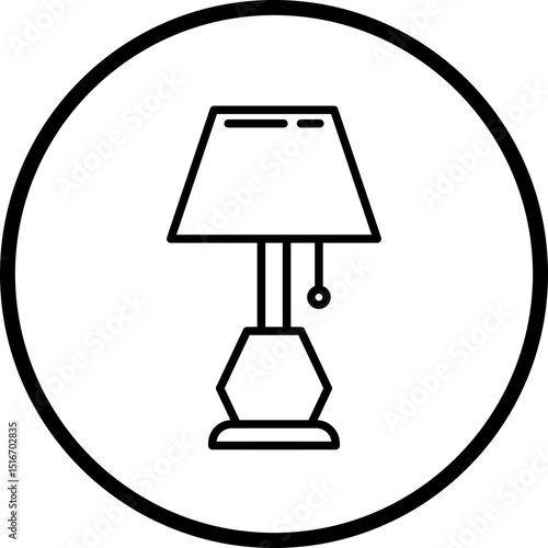 Table Lamp Line Icon Style