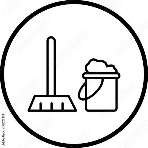 Cleaning Line Icon Style