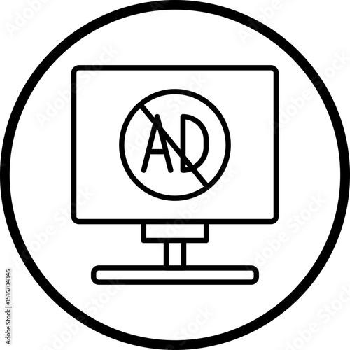 Ad Blocker Line Icon Style