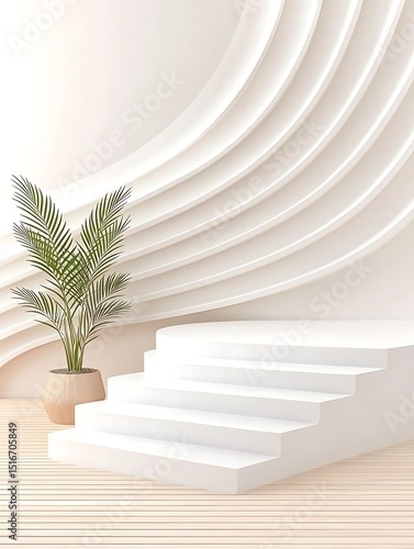 White Steps, Plant, Modern Display