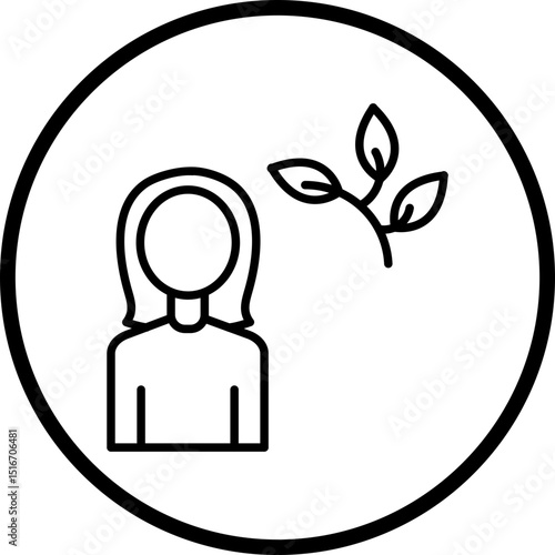 Ecologist Line Icon Style