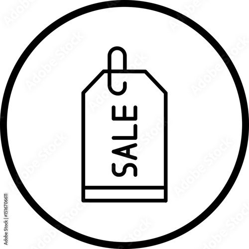 Sale Tag Line Icon Style