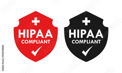 HIPAA Complient certified design logo template illustration