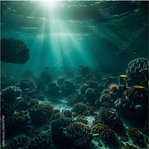 underwater view of a coral reef