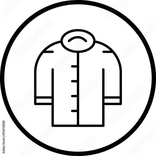 Winter Coat Line Icon Style