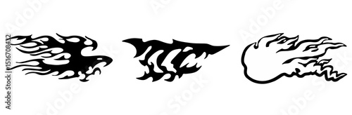 Dual Head Flame Decal - Aggressive Fire Design