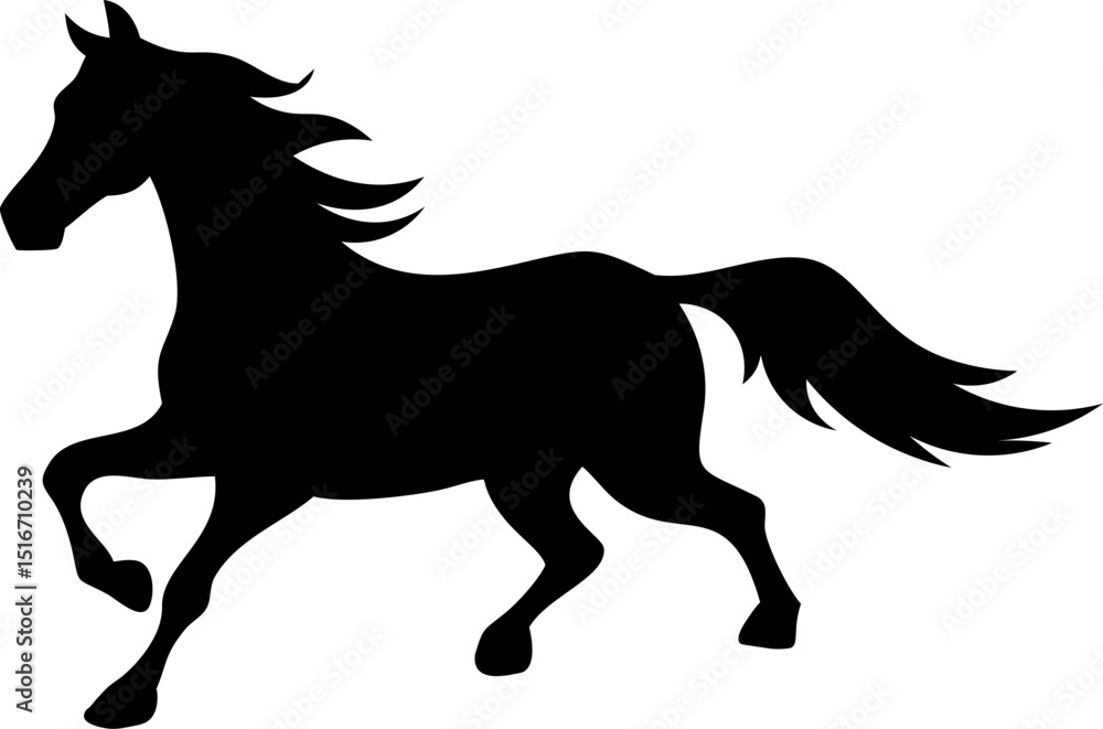 Obraz premium horse galloping through misty field.eps