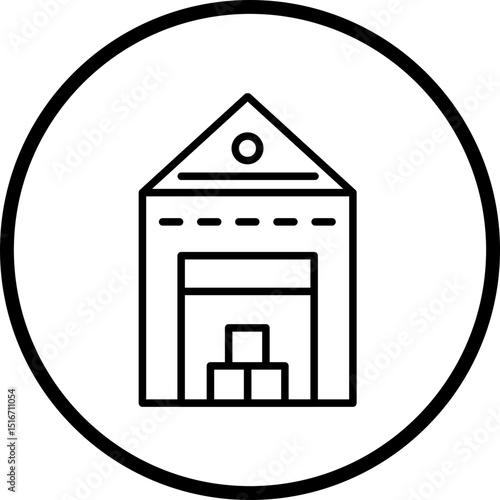 Warehouse Line Icon Style