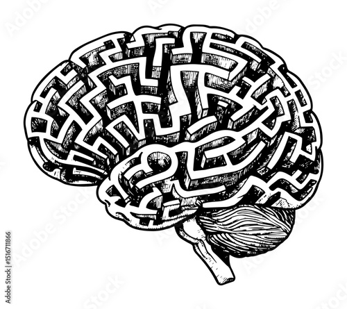 brain maze concept symbolic illustration