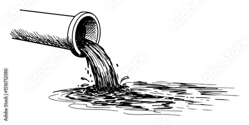 wastewater flowing from industrial pipe