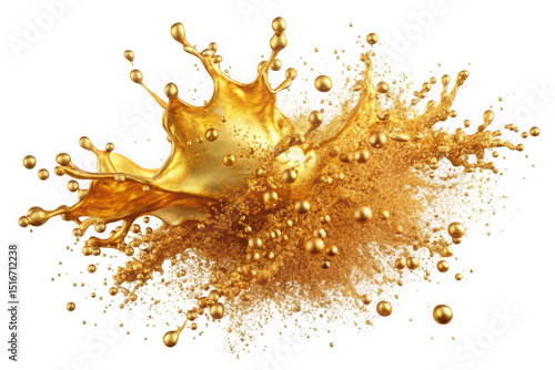A dynamic splash of golden liquid against a dark background, creating a captivating visual effect that evokes luxury and celebration.