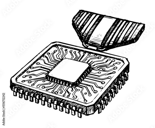 computer processor with heat sink open