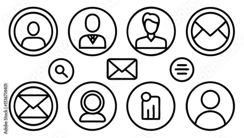 Free Minimalist User Interface Icons Profiles, Mail, and More