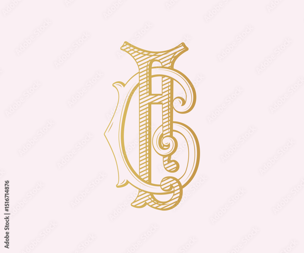 Obraz premium CF, FC, logo CF, Letter CF, Monogram CF, Wedding Monogram, Wedding Logo, Logo Design , Monogram Vintage