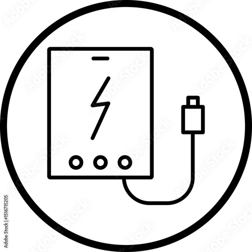 PowerBank Line Icon Style