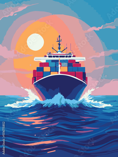 cargo ship in the sea