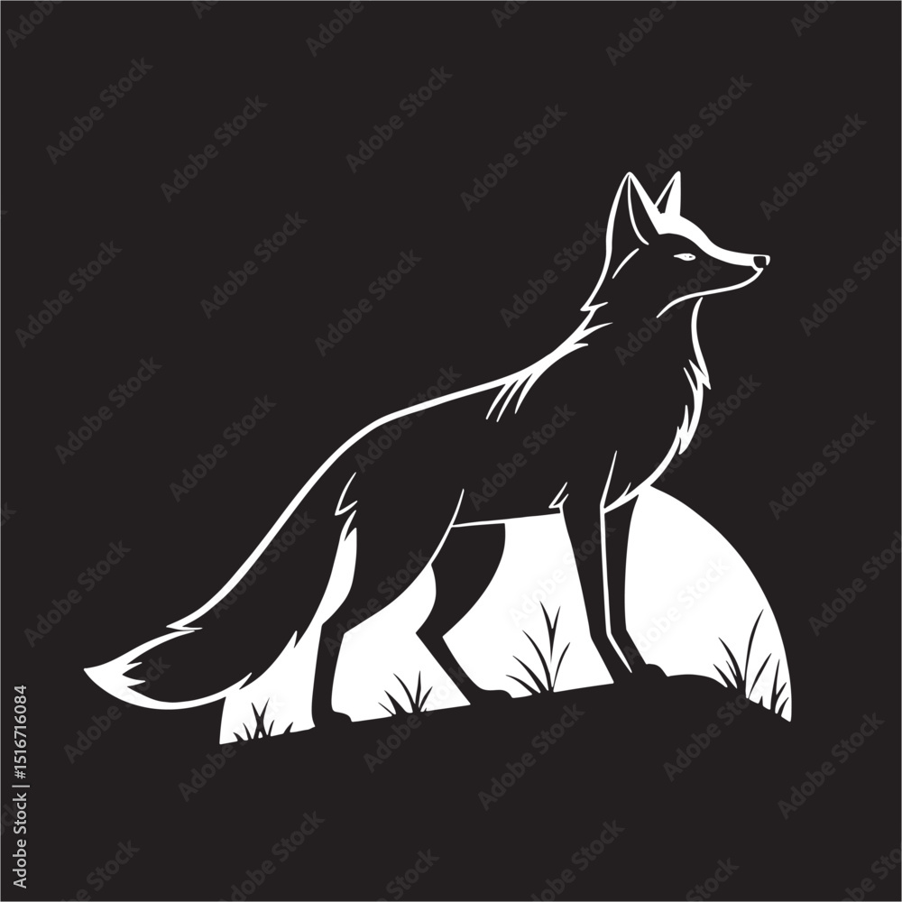 Fototapeta premium canning fox with black white combination