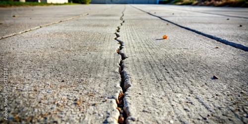 A Longitudinal Crack in a Concrete Surface Reveals Underlying Aggregate and Subtle Textural Variations