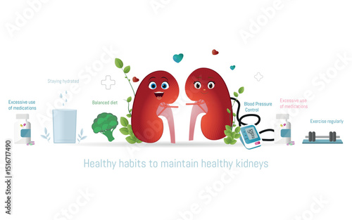 Maintaining healthy kidneys, hydration, diet, exercise, and medication control