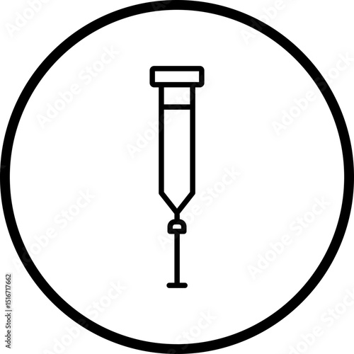 Crutch Line Icon Style