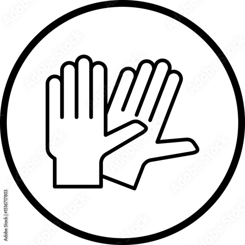 Gloves Line Icon Style